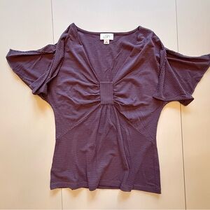 LOFT Striped Purple Blouse